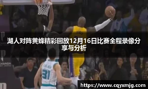 湖人对阵黄蜂精彩回放12月16日比赛全程录像分享与分析